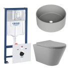 Комплект инсталляции GROHE Rapid SL 38775001 с унитазом Aqueduto CONE CON0130 и раковиной Aqueduto ESPIRAL D400 ESP0130 (NW0406)