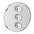Внешняя часть переключателя потоков GROHE Grohtherm SmartControl на 3 положения, круглая, суперсталь (29122DC0)