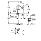 Смеситель для раковины GROHE Eurosmart, L-size, хром (23970003)