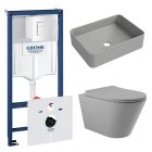 Комплект инсталляции GROHE Rapid SL 38772SH0 с унитазом Aqueduto CONE CON0130 и раковиной Aqueduto ESPIRAL ESP0430 (NW0488)