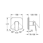 Внешняя часть смесителя для ванны GROHE Cubeo, хром (1017770000)