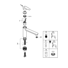 Смеситель для кухни GROHE BauCurve, хром (31715000)