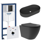Комплект инсталляции GROHE Solido 38811KF0 с унитазом Aqueduto OVO Plus OVOT0240 и раковиной Aqueduto ESPIRAL ESP0240 (NW0459)
