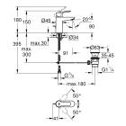 Смеситель для раковины GROHE Start Edge с донным клапаном, хром (23342000)