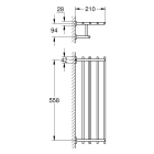Полочка для полотенец GROHE Essentials Cube 600 мм, хром (40512001)