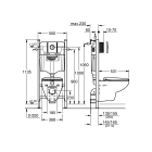 Комплект инсталляции GROHE Solido Compact 5 в 1 с подвесным унитазом Bau Ceramic и сиденьем с микролифтом (39415000)