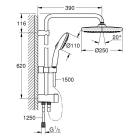 Душевая система GROHE Tempesta System 250 Flex с переключателем потоков, хром (26980001)