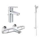 Комплект смесителей для ванной комнаты GROHE Grohtherm 1000 и Europlus с душевым гарнитуром, хром (NBT0002)