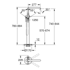 Внешняя часть смесителя для ванны GROHE Essence напольного монтажа, никель глянец (25248BE1)