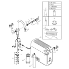 Смеситель для кухонной мойки GROHE Blue Home с системой фильтрации, охлаждения и газирования воды, суперсталь (31455DC1)