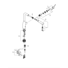 Смеситель для кухни GROHE Essence с вытяжным изливом 2jet, холодный рассвет матовый (30504GN0)