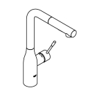 Смеситель для кухни GROHE Essence с вытяжным изливом 2jet, холодный рассвет матовый (30504GN0)