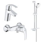 Комплект смесителей GROHE Eurosmart с душевым гарнитуром Tempesta Cosmopolitan 100, хром (NB0078)