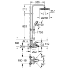 Душевая система GROHE Tempesta Cosmopolitan 250 со смесителем для ванны, хром (26674000)