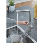 Комплект для кухни GROHE Red Duo с L-образным смесителем, бойлером L-Size и фильтром, суперсталь (30325DC1)