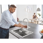 Смеситель для кухни GROHE Blue Home с системой фильтрации, охлаждения и газирования воды, хром (31455000)