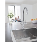 Смеситель для кухни GROHE Blue Home с системой фильтрации, охлаждения и газирования воды, хром (31455001)