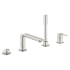 Смеситель для ванны GROHE Lineare на 4 отверстия, на край ванны, суперсталь (19577DC1)