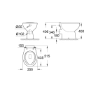 Унитаз напольный безободковый GROHE Bau Ceramic горизонтальный выпуск (без сиденья), альпин-белый (39430000)