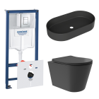 Комплект инсталляции GROHE Rapid SL 38775001 с унитазом Aqueduto CONE Plus CONT0240 и раковиной Aqueduto ESPIRAL ESP0240 (NW0454)