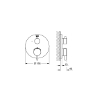 Внешняя часть термостата для душа GROHE Atrio на 2 потребителя, темный графит матовый (24134AL3)