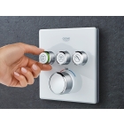 Внешняя часть термостата для ванны и душа GROHE Grohtherm SmartControl на 3 потребителя, белая луна (29157LS0)