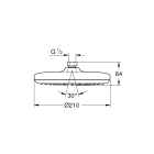 Верхний душ GROHE Tempesta 210, 9,5 л/мин, 1 режим, хром (26410000)