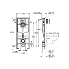 Система инсталляции для унитаза, GROHE Rapid SL 3 в 1с панелью смыва Arena Cosmopolitan S, хром (39504000)