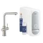 Смеситель для кухонной мойки GROHE Blue Home с системой фильтрации, охлаждения и газирования воды, Wi-Fi, суперсталь (31539DC0)