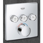 Внешняя часть смесителя для ванны и душа GROHE SmartControl квадратная, на 3 потребителя, хром (29149000)