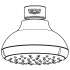 Верхний душ GROHE New Tempesta 100 I, 5,7 л/мин, 1 режим, хром (26050001)