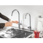 Смеситель для кухонной мойки GROHE Blue Professional с функцией фильтрации, с системой охлаждения и газирования воды, Wi-Fi, хром (31323002)