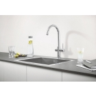 Смеситель для кухонной мойки GROHE Blue Professional с функцией фильтрации, с системой охлаждения и газирования воды, Wi-Fi, хром (31323002)