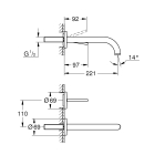 Внешняя часть смесителя для раковины GROHE Atrio на 2 отверстия, хром (19918003)