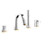 Смеситель для ванны GROHE Grandera на 4 отверстия, на край ванны, хром/золото (19936IG0)
