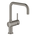 Смеситель для кухни GROHE Minta с поворотным U-изливом, темный графит матовый (32488AL0)