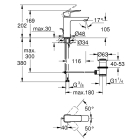 Смеситель для раковины GROHE Cubeo, M-size, хром (1017560000)