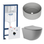 Комплект инсталляции GROHE Rapid SL 38775001 с унитазом Aqueduto OVO OVO0130 и раковиной Aqueduto ESPIRAL D400 ESP0130 (NW0398)