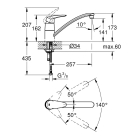 Смеситель для кухни GROHE Eurodisc, хром (33770001)