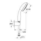Душевая система GROHE BauEdge со смесителем для ванны, хром (1000190)