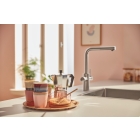 Смеситель для кухонной мойки GROHE Blue Pure Minta c вытяжным изливом, функцией фильтрации, без фильтра в комплекте, суперсталь (30601DC0)