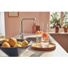 Смеситель для кухонной мойки GROHE Blue Pure Minta c вытяжным изливом, функцией фильтрации, без фильтра в комплекте, суперсталь (30601DC0)