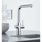 Смеситель для кухни GROHE Blue Professional с вытяжным изливом, функцией фильтрации, системой охлаждения и газирования воды, Wi-Fi, хром (313