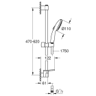 Душевой гарнитур GROHE Tempesta 110 с мыльницей, 2 режима струи, душевая штанга 600 мм, 13,5 л/мин, хром (27926003)