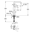Смеситель для раковины GROHE Essence без донного клапана, XL-size, темный графит глянцевый (24170A01)