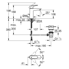 Смеситель для раковины GROHE BauEdge, M-size, хром (23758000)