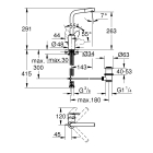 Смеситель для раковины GROHE Eurodisc Cosmopolitan с донным клапаном, L-size, хром (23054003)