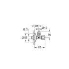 Угловой вентиль 3/8 дюйма GROHE, хром (22053000)