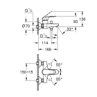 Смеситель для ванны однорычажный GROHE Swift, хром (24335001)