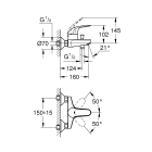 Смеситель для ванны GROHE Euroeco, хром (32743001)